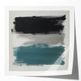Large Abstract Wall Art – Teal, Gray & Black Modern Brush Design