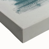 Large Abstract Wall Art – Teal, Gray & Black Modern Brush Design