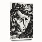 Expressionist Art - Monochrome Portrait of a Woman Abstract Wall Art