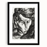 Expressionist Art - Monochrome Portrait of a Woman Abstract Wall Art
