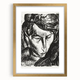 Expressionist Art - Monochrome Portrait of a Woman Abstract Wall Art