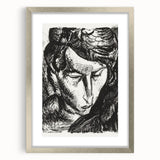 Expressionist Art - Monochrome Portrait of a Woman Abstract Wall Art