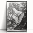 Expressionist Art - Monochrome Portrait of a Woman Abstract Wall Art