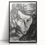 Expressionist Art - Monochrome Portrait of a Woman Abstract Wall Art