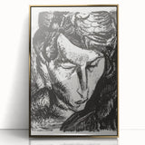 Expressionist Art - Monochrome Portrait of a Woman Abstract Wall Art