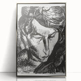 Expressionist Art - Monochrome Portrait of a Woman Abstract Wall Art