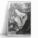 Expressionist Art - Monochrome Portrait of a Woman Abstract Wall Art