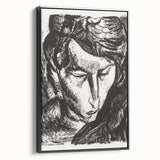 Expressionist Art - Monochrome Portrait of a Woman Abstract Wall Art