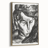 Expressionist Art - Monochrome Portrait of a Woman Abstract Wall Art