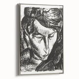 Expressionist Art - Monochrome Portrait of a Woman Abstract Wall Art