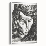 Expressionist Art - Monochrome Portrait of a Woman Abstract Wall Art