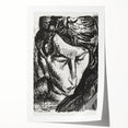 Expressionist Art - Monochrome Portrait of a Woman Abstract Wall Art
