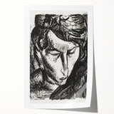 Expressionist Art - Monochrome Portrait of a Woman Abstract Wall Art