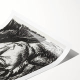 Expressionist Art - Monochrome Portrait of a Woman Abstract Wall Art