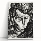 Expressionist Art - Monochrome Portrait of a Woman Abstract Wall Art