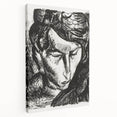 Expressionist Art - Monochrome Portrait of a Woman Abstract Wall Art