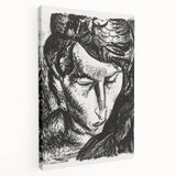 Expressionist Art - Monochrome Portrait of a Woman Abstract Wall Art