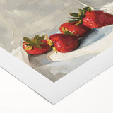 Art deco poster featuring a stylized cocktail glass in vibrant orange and blue tones on rolled canvas.