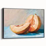 Black and white vintage poster art on framed canvas depicting assorted fruits, ideal for bedroom wall decor.