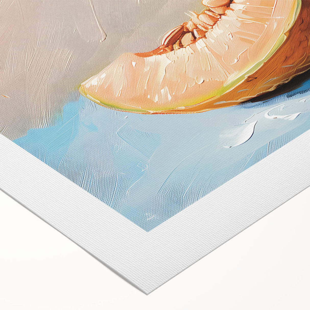 Art deco poster featuring an assortment of fruits in vibrant colors on rolled canvas, ideal for dining room wall art.