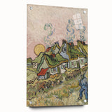 Impressionist Village Wall Art - Van Gogh's Vibrant Houses and Figure Print