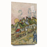Impressionist Village Wall Art - Van Gogh's Vibrant Houses and Figure Print