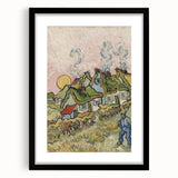 Impressionist Village Wall Art - Van Gogh's Vibrant Houses and Figure Print