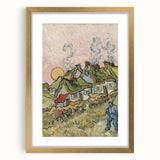 Impressionist Village Wall Art - Van Gogh's Vibrant Houses and Figure Print
