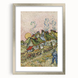 Impressionist Village Wall Art - Van Gogh's Vibrant Houses and Figure Print