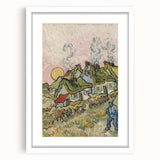 Impressionist Village Wall Art - Van Gogh's Vibrant Houses and Figure Print