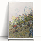 Impressionist Village Wall Art - Van Gogh's Vibrant Houses and Figure Print