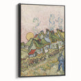 Impressionist Village Wall Art - Van Gogh's Vibrant Houses and Figure Print