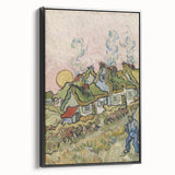 Impressionist Village Wall Art - Van Gogh's Vibrant Houses and Figure Print