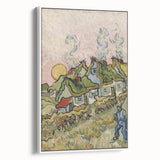 Impressionist Village Wall Art - Van Gogh's Vibrant Houses and Figure Print
