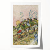 Impressionist Village Wall Art - Van Gogh's Vibrant Houses and Figure Print