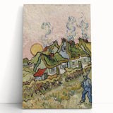 Impressionist Village Wall Art - Van Gogh's Vibrant Houses and Figure Print