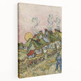 Impressionist Village Wall Art - Van Gogh's Vibrant Houses and Figure Print