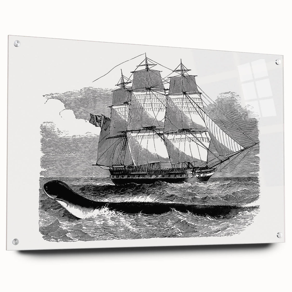 Majestic Realism Art Print of H.M.S. Daedalus and Sea Serpent – Classical Nautical Wall Art