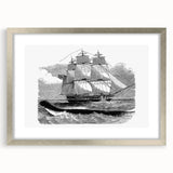 Majestic Realism Art Print of H.M.S. Daedalus and Sea Serpent – Classical Nautical Wall Art