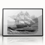Majestic Realism Art Print of H.M.S. Daedalus and Sea Serpent – Classical Nautical Wall Art