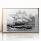 Majestic Realism Art Print of H.M.S. Daedalus and Sea Serpent – Classical Nautical Wall Art