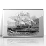 Majestic Realism Art Print of H.M.S. Daedalus and Sea Serpent – Classical Nautical Wall Art