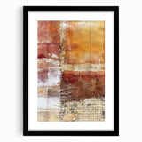 Extra large abstract art print featuring textured, colorful autumn-inspired swirls on a black framed canvas.