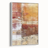 Extra large framed canvas featuring vintage poster art of colorful fall scenery, ideal for living room decor.