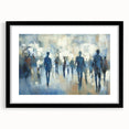 Abstract Cityscape Wall Art – Blue & Gray Modern Canvas Print