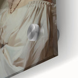 Close-up of an abstract figurative acrylic artwork on glass, showcasing vibrant colors and intricate brushstrokes, perfect for modern home decor.