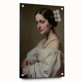 Abstract figurative acrylic artwork displayed in a glass frame, showcasing vibrant colors and unique pin details, ideal for modern home decor.