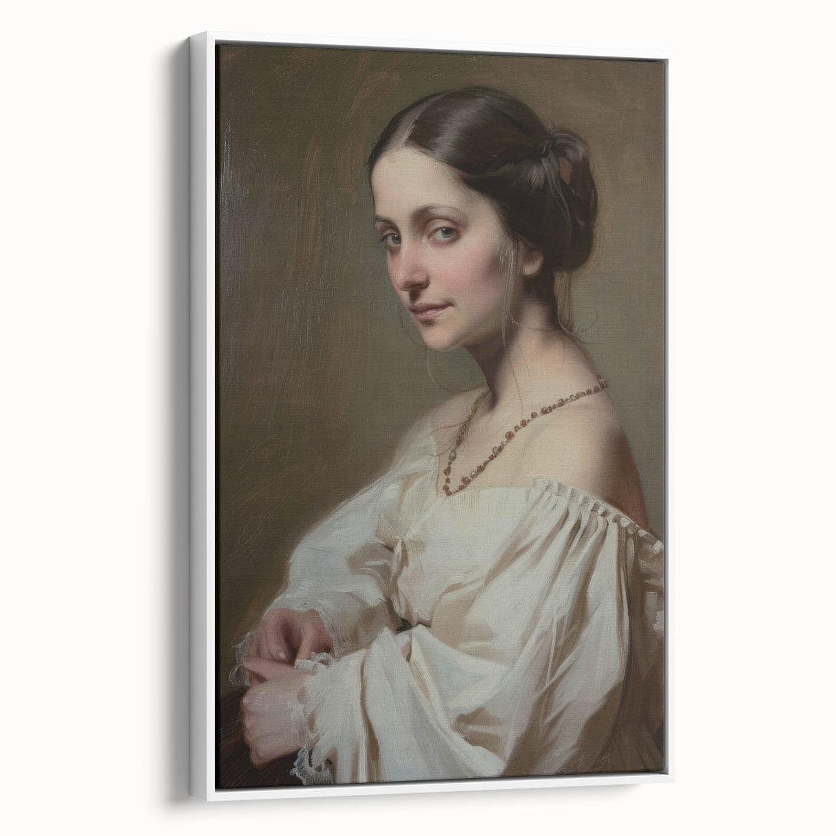 Abstract figurative framed canvas artwork showcasing a striking white and blue design, ideal for modern home decor. Perfect for enhancing living spaces with artistic flair.