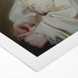 Abstract figurative artwork on rolled canvas showcasing vibrant colors and unique shapes, packaged securely in a durable cardboard tube for safe delivery.