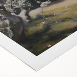 Abstract floral design on rolled canvas artwork, showcasing vibrant colors and intricate patterns, elegantly packaged in a protective cardboard tube for art enthusiasts.